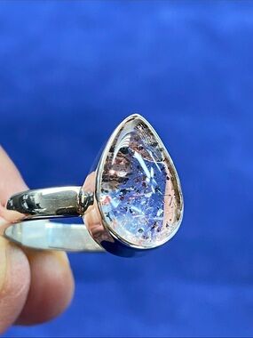 ORIRE LUCKY QUARTZ TEARDROP IN SOLID STERLING SILVER 925 SIZE 8